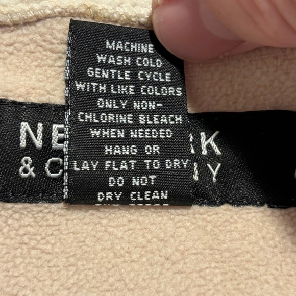 New York Company Beige Fleece Sherpa Lined Button Front Blazer Jacket Women M - Picture 9 of 10